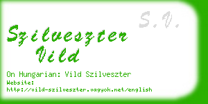 szilveszter vild business card